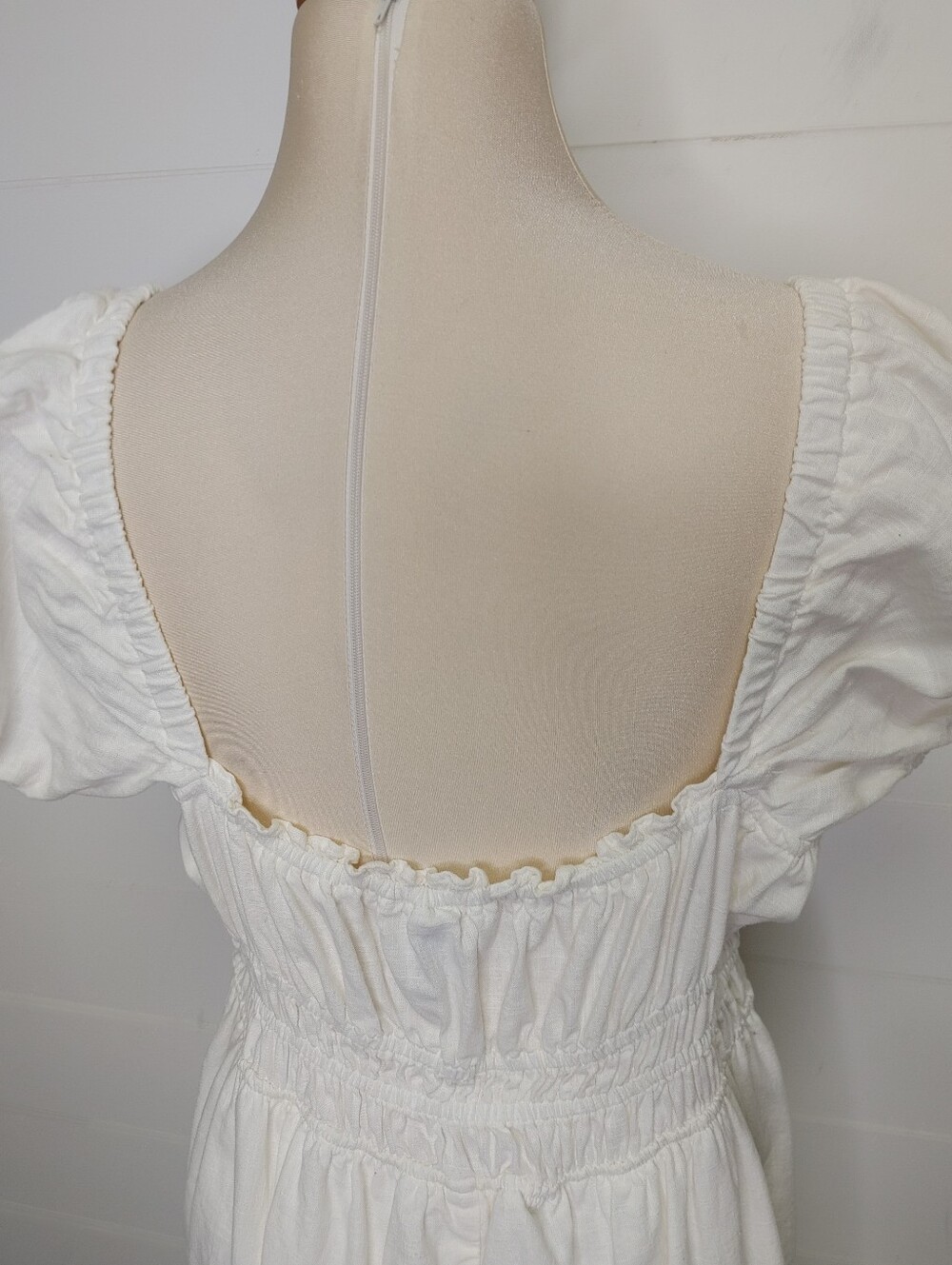 H&M Linen Blend Smocked Waist Dress Size XL - Picture 7 of 12